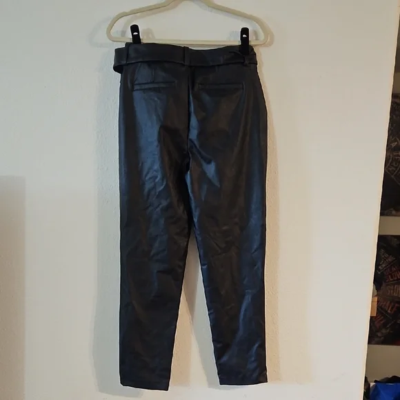 Fashion Nova Black Belted Faux Leather Pants - Picture 6 of 6